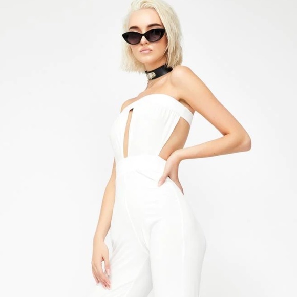 Kiki Riki Luxe Paradise Strapless White Jumpsuit SZ S - Picture 5 of 9